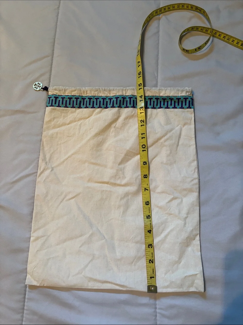 Tory Burch canvas geo trim dust bag